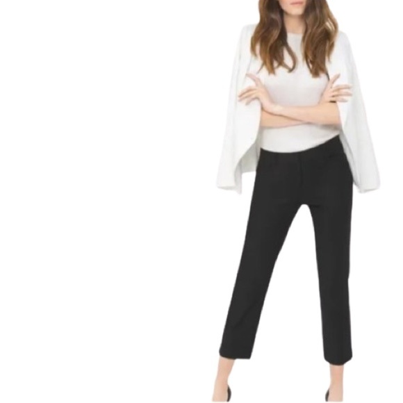 Women's 6 NWT WHBM Perfect Form Black Straight Leg Crop Pants Stretch Career - Picture 1 of 9